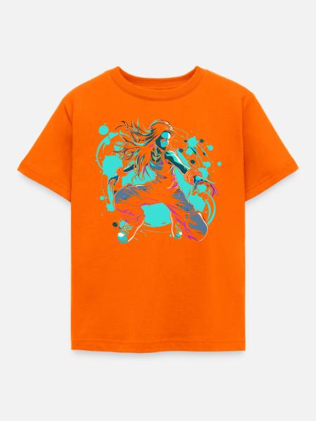 Cartoon B-Girl - Kinder T-Shirt - Orange