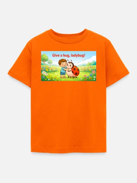 GIB EINE UMARMUNG, LADYBUG, - Kinder T-Shirt - Orange