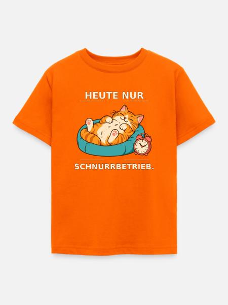 Heute Nur Schnurrbetrieb Katze - Kinder T-Shirt - Orange