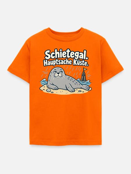 Schietegal Hauptsache Küste Fischkopp - Kinder T-Shirt - Orange