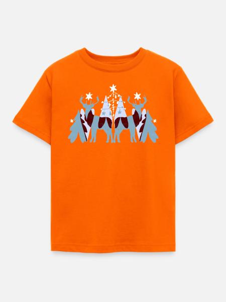 WEIHNACHTSHIRSCHE - Kinder T-Shirt - Orange
