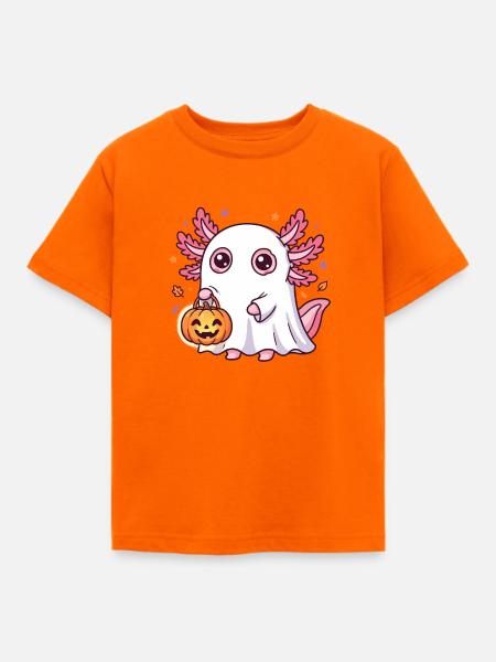 Geist-Axolotl - Kinder T-Shirt - Orange