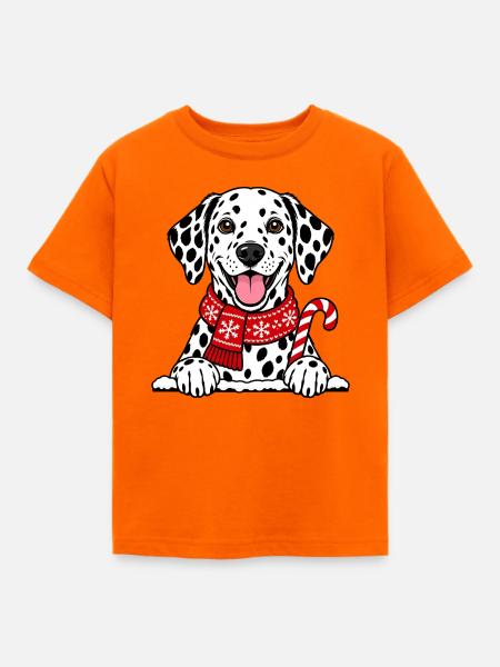 Weihnachten Dalmatiner - Kinder T-Shirt - Orange