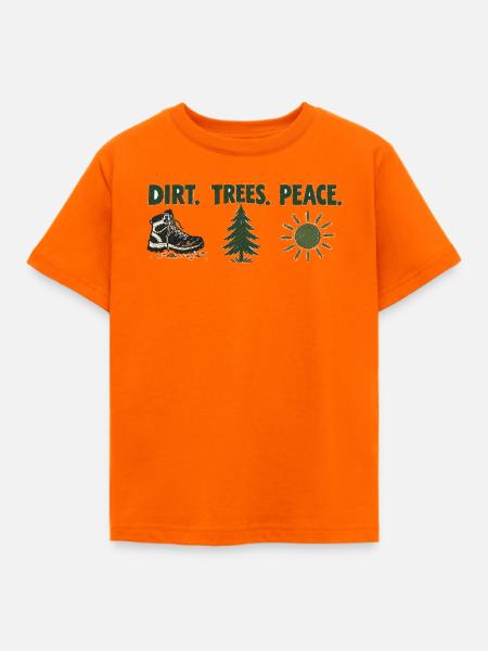 Dirt Trees Peace - Kinder T-Shirt - Orange