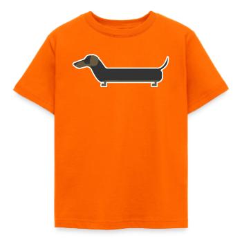 Dackel - Kinder T-Shirt - Orange - Vorne - AI Model Kid Male (0cm)