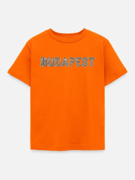 Budapest Architektur Typografie - Kinder T-Shirt - Orange