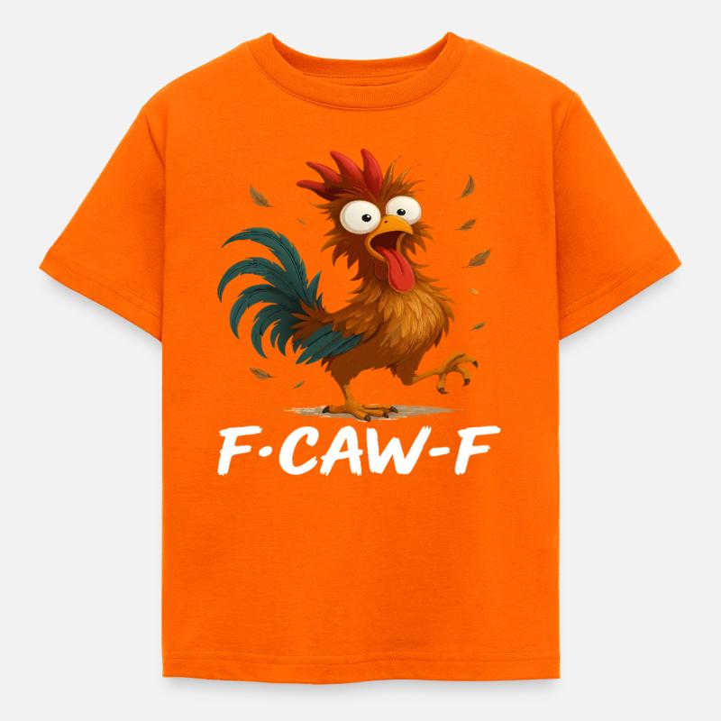 F-caw-F gallo buffo che urla meme pollo - Maglietta per bambini - arancione