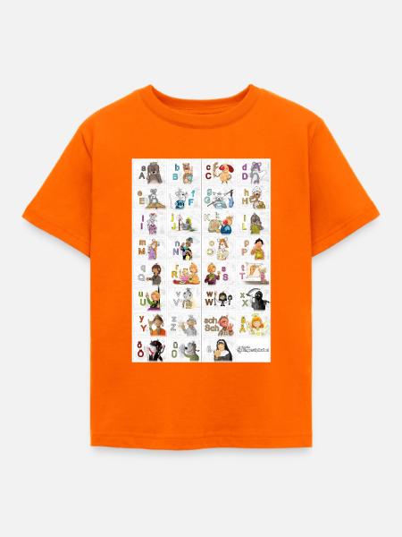 Deutsches Fingeralphabet 2 / - Kinder T-Shirt - Orange