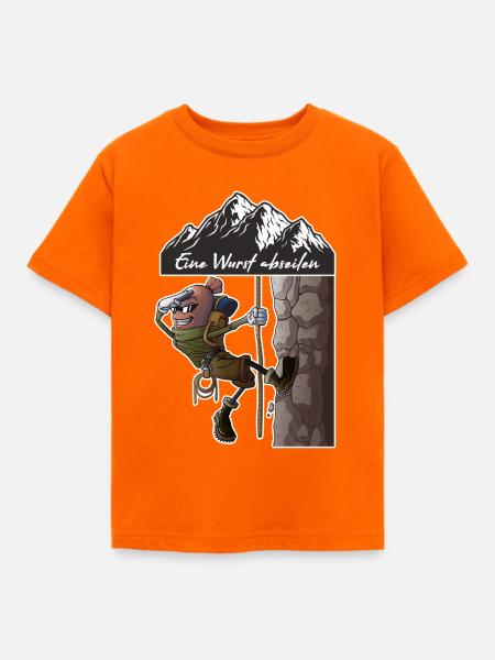 Eine Wurst abseilen - Kinder T-Shirt - Orange