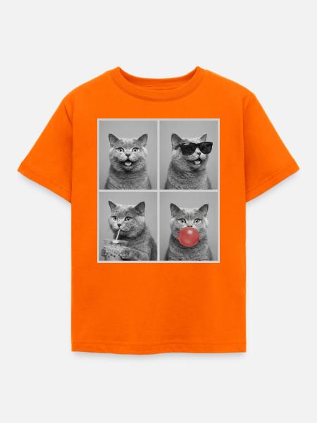 Katzen Britisch Kurzhaar Katze - Kinder T-Shirt - Orange