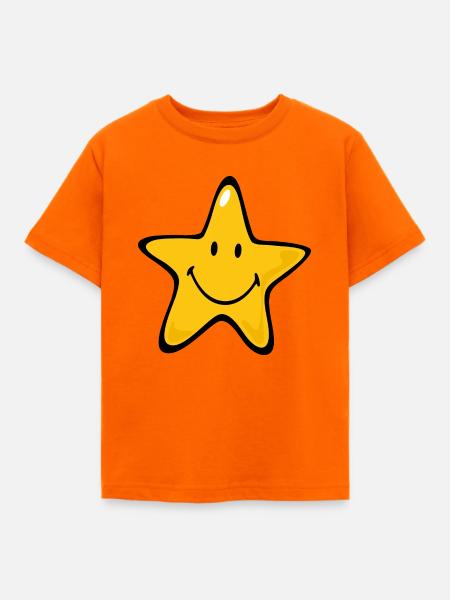 Smiley Star - Kinder T-Shirt - Orange
