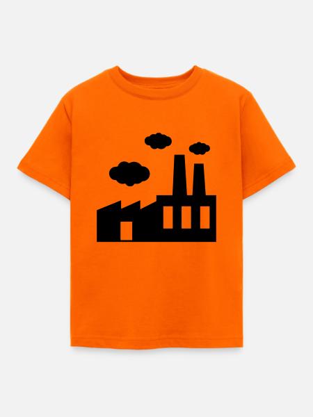 Fabrik - dunkle Wolken - Kinder T-Shirt - Orange
