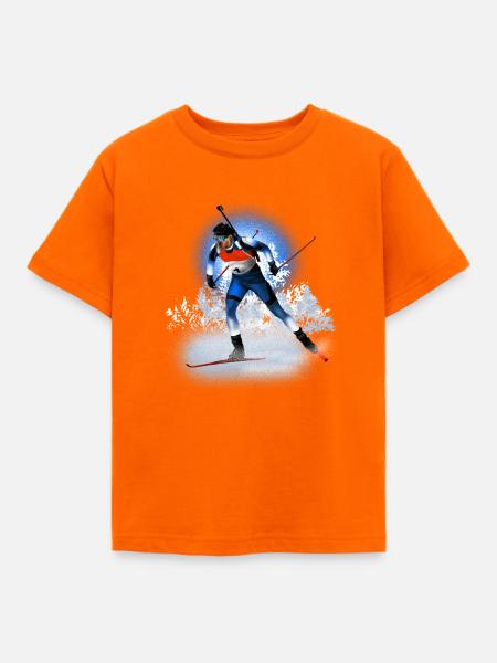 Biathlon - Kinder T-Shirt - Orange