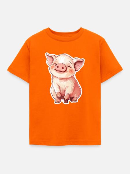 Schwein Ferkel - Kinder T-Shirt - Orange