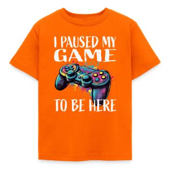 Jeg satte mit spil på pause – Controller Art - Børne-T-shirt - orange - Foran - AI Model Kid Male (0cm)
