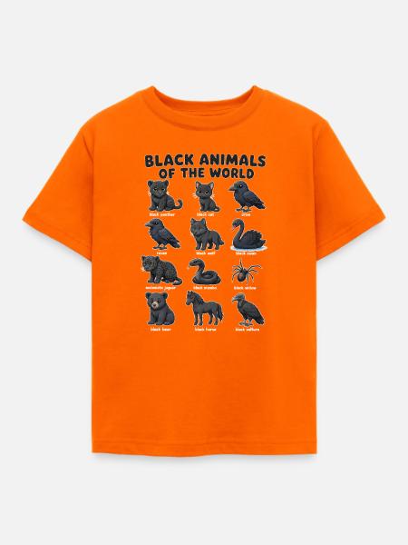 Schwarze Tiere Der - Kinder T-Shirt - Orange
