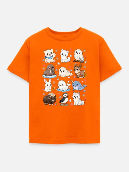 Kawaii Polartiere | Arktis & Winter - Kinder T-Shirt - Orange