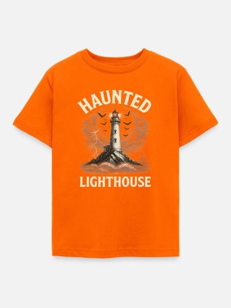 Haunted Lighthouse Leuchtturm Küste - Kinder T-Shirt - Orange