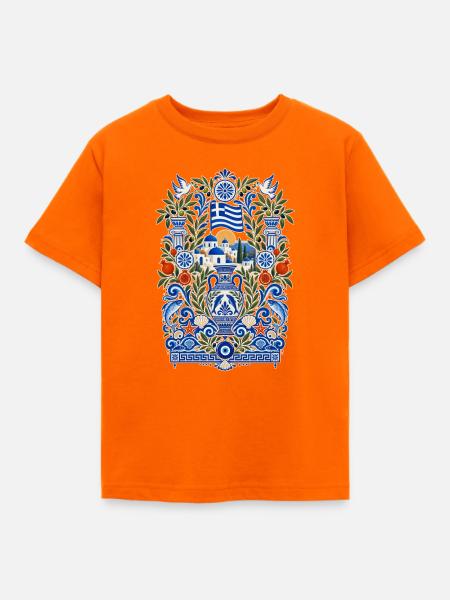 Griechenland | Oliven, Meer & Ägäis - Kinder T-Shirt - Orange