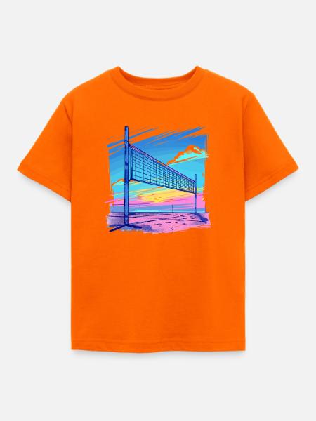 Volleyballnetz Vaporwave - Kinder T-Shirt - Orange