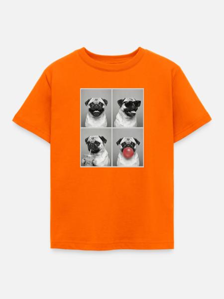 Hunde Mops Hund - Kinder T-Shirt - Orange