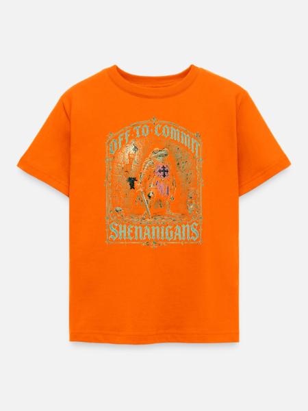 Froschritter im Burgdungeon - Kinder T-Shirt - Orange