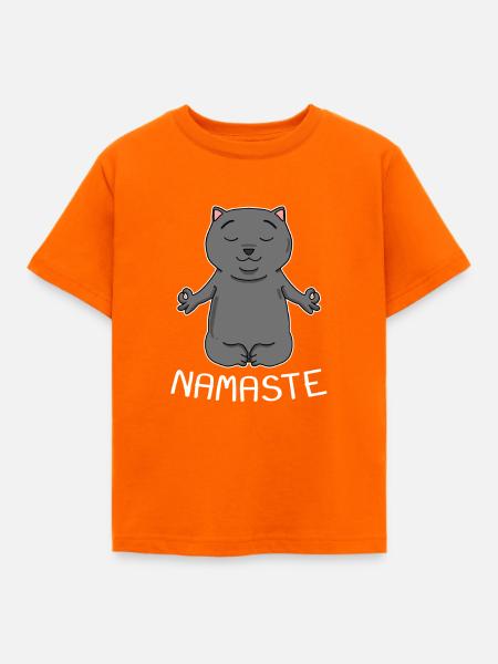 Katze Britische Kurzhaar Yoga - Kinder T-Shirt - Orange