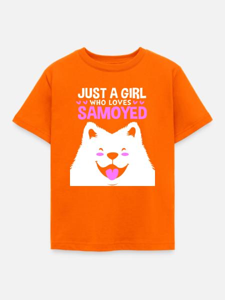 Samojede Hund Samoyed - Kinder T-Shirt - Orange