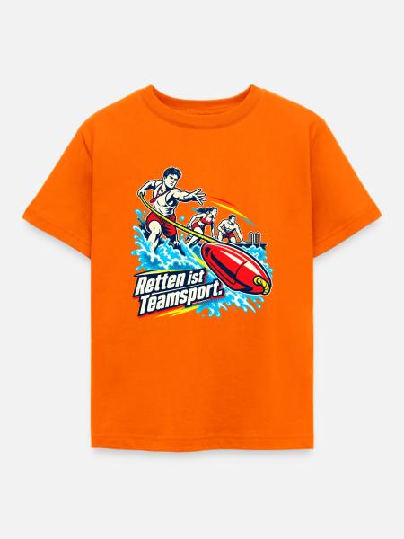 Rettungsschwimmer Wasserrettung Lifeguard Team - Kinder T-Shirt - Orange