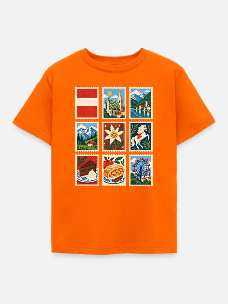 Österreich Briefmarken - Kinder T-Shirt - Orange