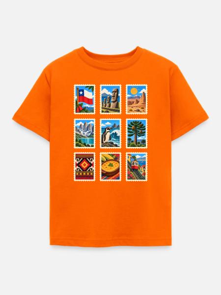 Chile Briefmarken - Kinder T-Shirt - Orange