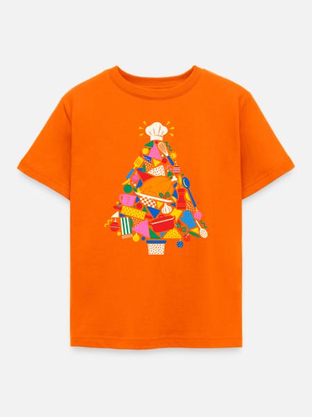 Kochkunst Weihnachtsbaum Collage - Kinder T-Shirt - Orange