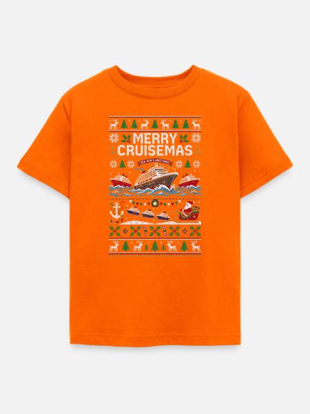 Fröhliche Kreuzfahrten! Lustiger Weihnachtspullove - Kinder T-Shirt - Orange