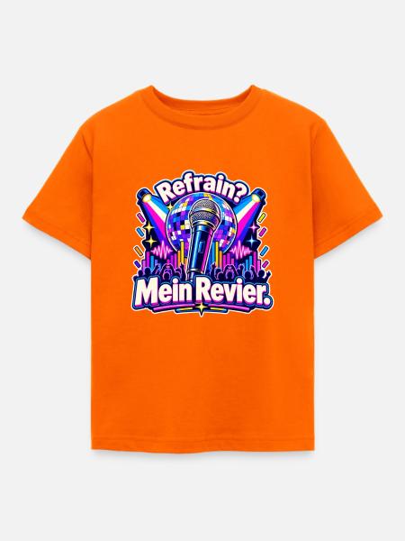 Schlager Karaoke Partysänger Schlagerfan - Kinder T-Shirt - Orange
