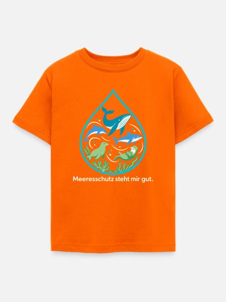 Meeresschutz Ozeanfreund Meerestiere - Kinder T-Shirt - Orange