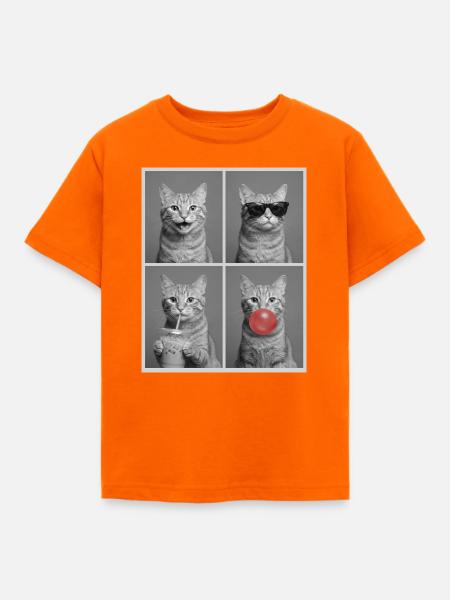Katzen orange Tabby Katze - Kinder T-Shirt - Orange