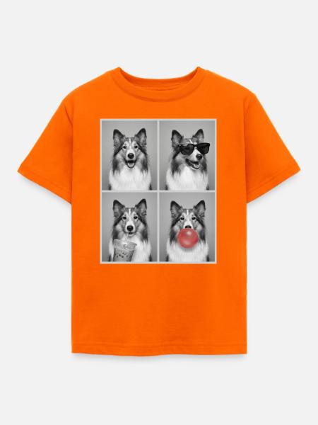 Hunde Collie Hund - Kinder T-Shirt - Orange