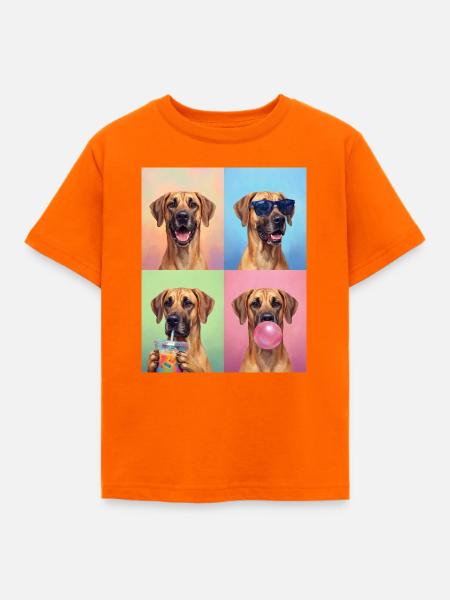 Hunde Deutsche Dogge Hund - Kinder T-Shirt - Orange