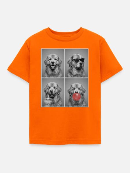 Hunde Neufundländer Hund - Kinder T-Shirt - Orange