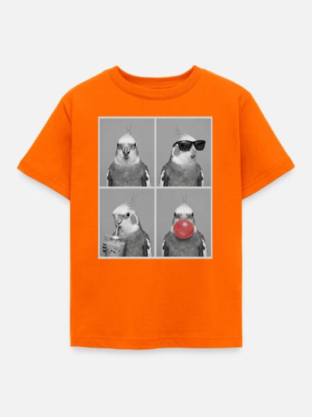 Nymphensittiche Nymphensittich - Kinder T-Shirt - Orange