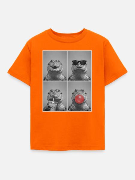 Krokodile Krokodil - Kinder T-Shirt - Orange