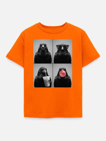 Krähen Krähe - Kinder T-Shirt - Orange