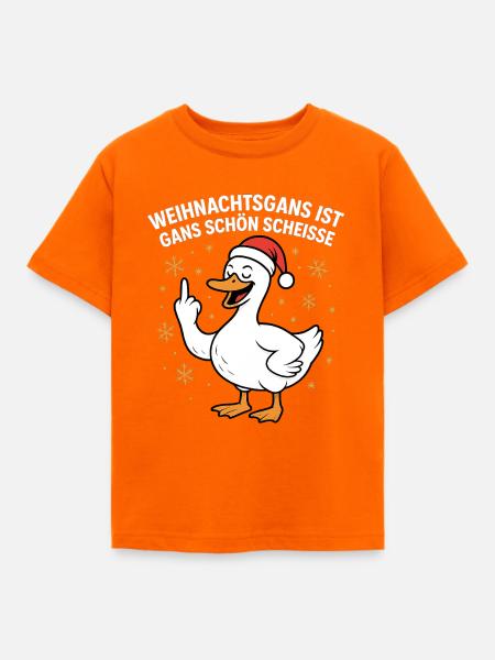 Weihnachtsgans ist Gans schön scheisse - Kinder T-Shirt - Orange