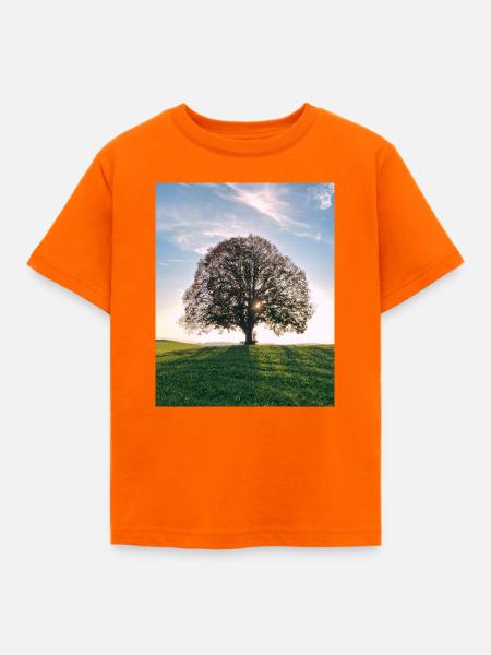 Sonnenbaum auf dem Hügel - Kinder T-Shirt - Orange