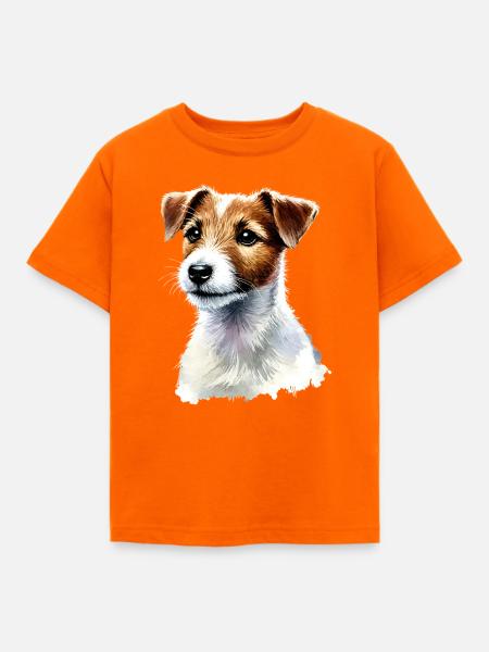 Illustration Jack Russell - Kinder T-Shirt - Orange