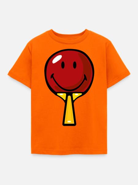 Smiley Table Tennis Racket - Kinder T-Shirt - Orange