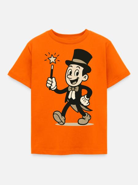 zauberer comic - Kinder T-Shirt - Orange