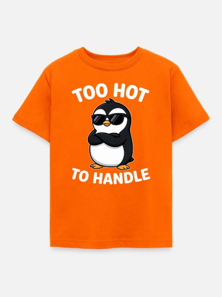Pinguin Too Hot To Handle Sonnenbrille - Kinder T-Shirt - Orange