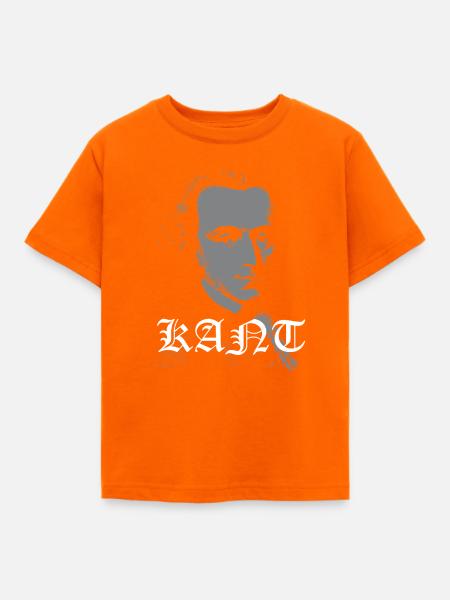 Immanuel Kant Porträt - Kinder T-Shirt - Orange