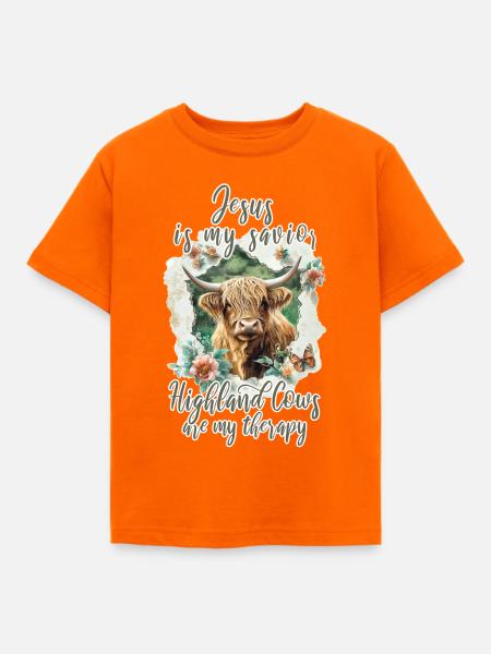 Hochlandrind Christlich - Kinder T-Shirt - Orange